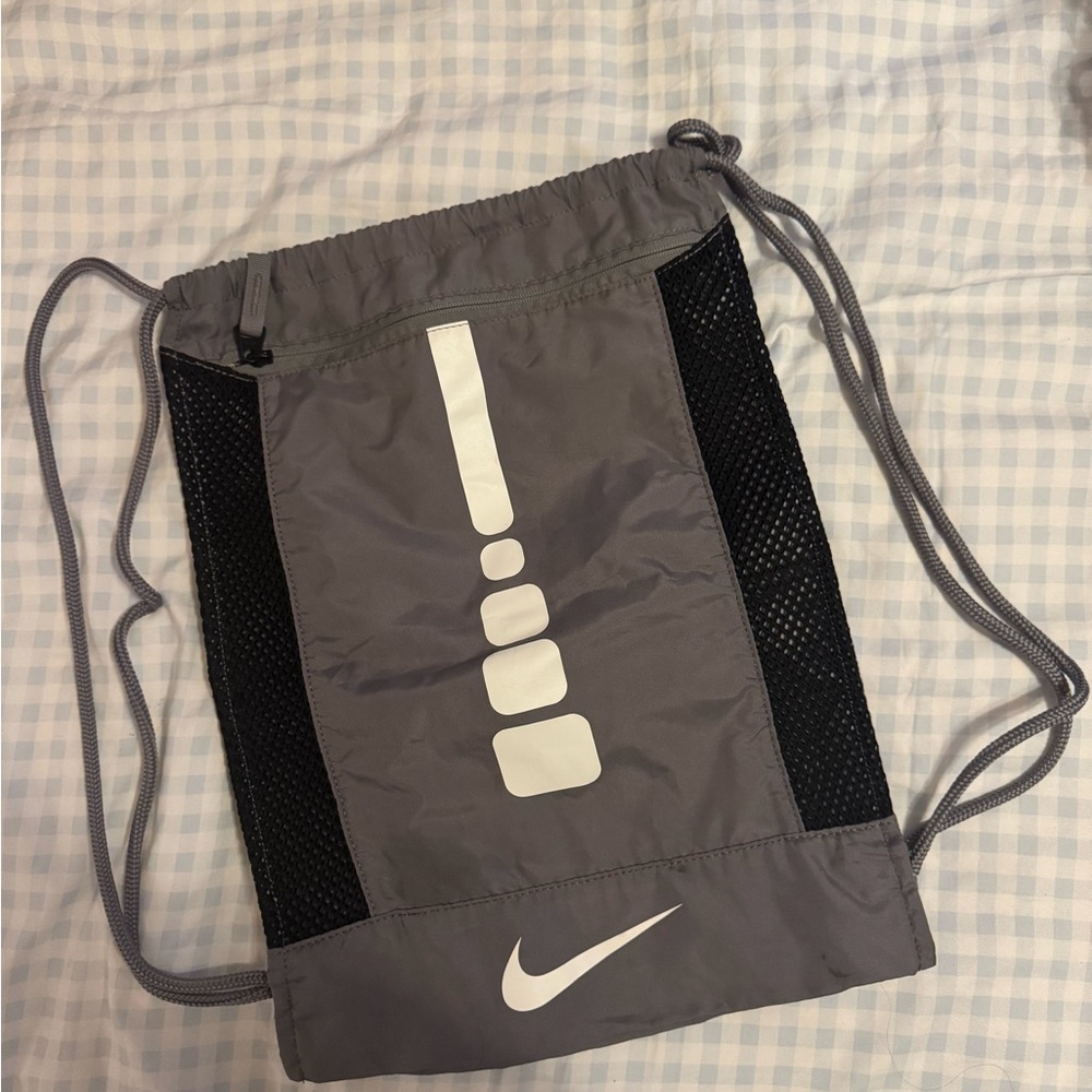 Nike Gray and Black Drawstring Backpack